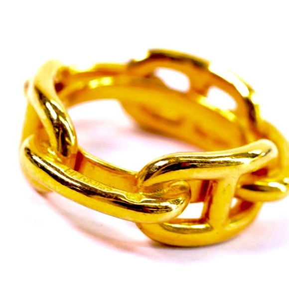 Hermes Accessories - Hermes Chaine d'Ancre Gold Tone Accessory Scarf Ring
